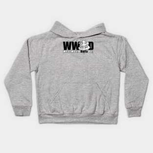 WWBD: What Would Buffy Do? (white B) Kids Hoodie